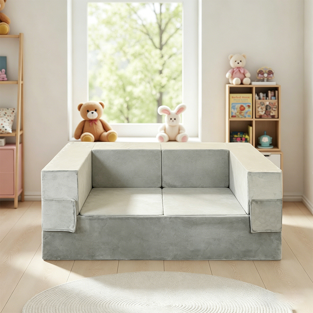 Set sofa blok binaan kanak-kanak boleh lipat empat keping
