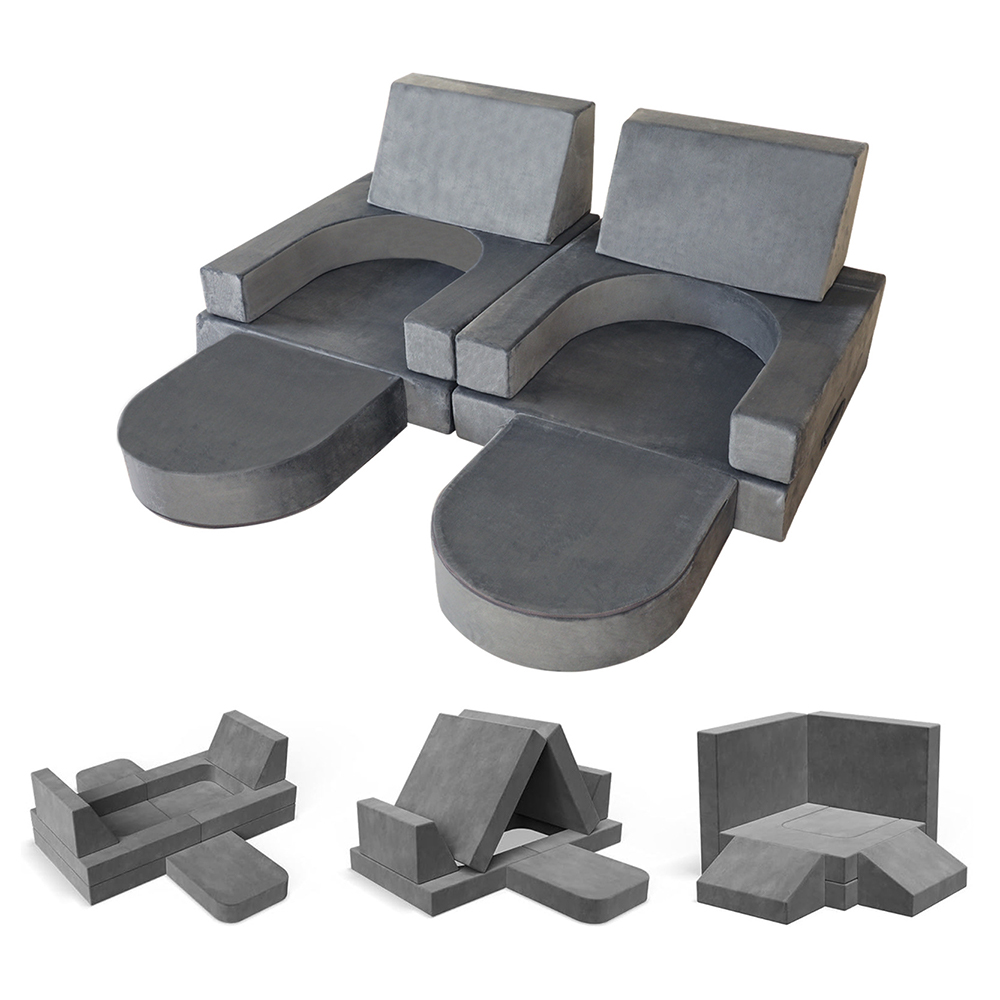 Set sofa blok binaan kanak-kanak boleh lipat lapan keping