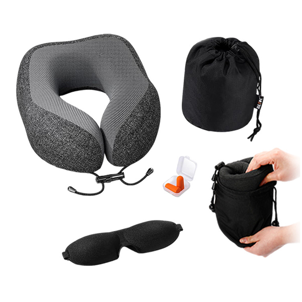 Bantal leher busa memori boleh tanggal berbentuk U