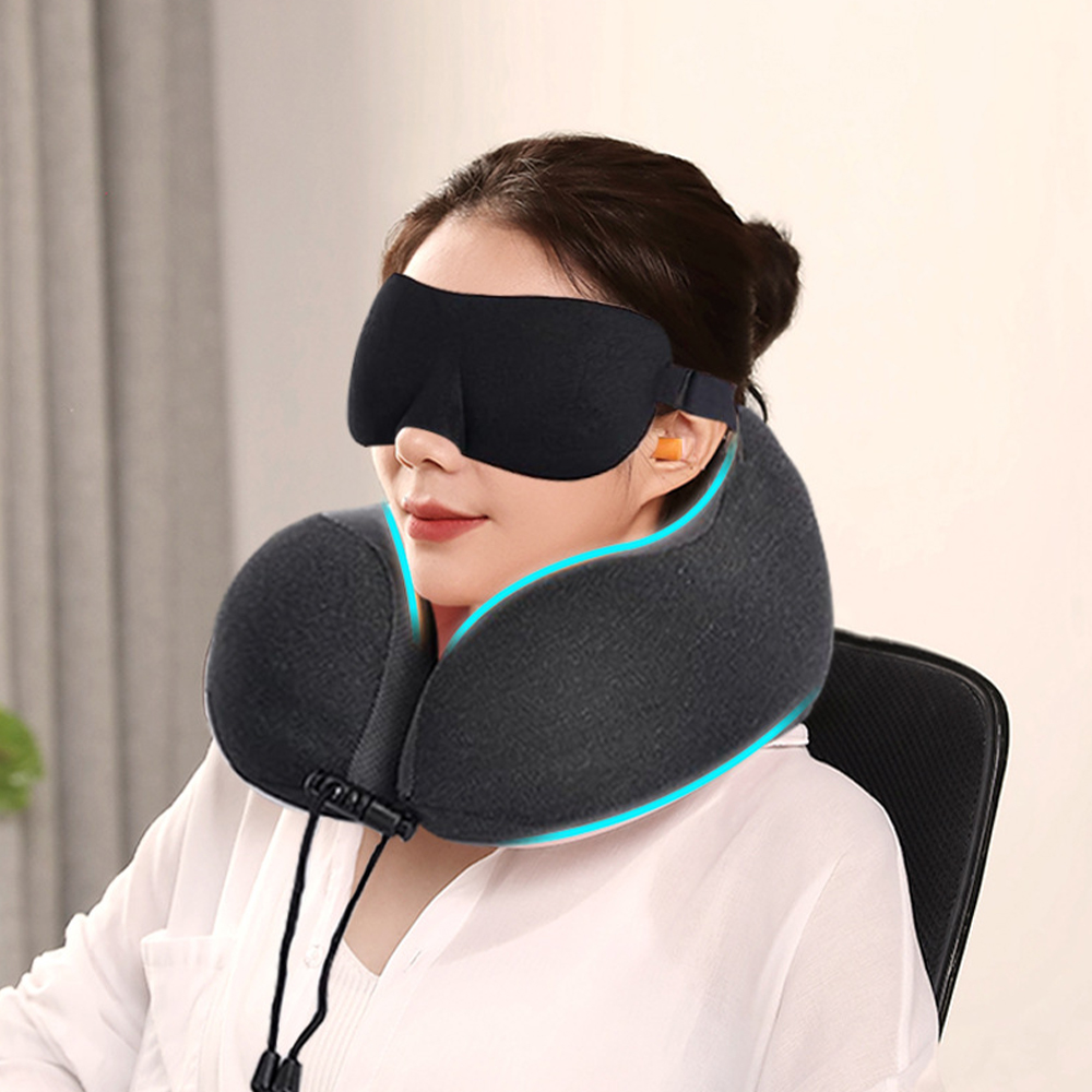 Bantal leher busa memori boleh tanggal berbentuk U