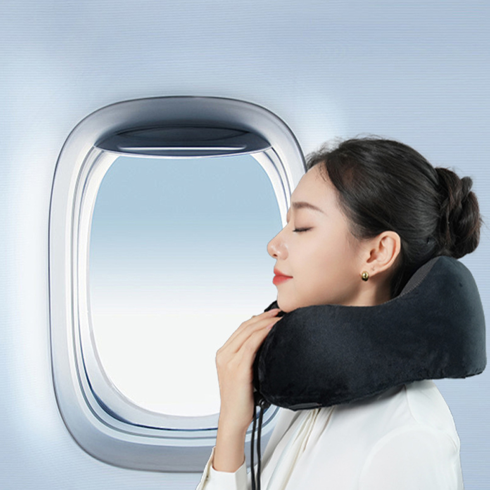 Bantal leher busa memori mudah alih berbentuk U