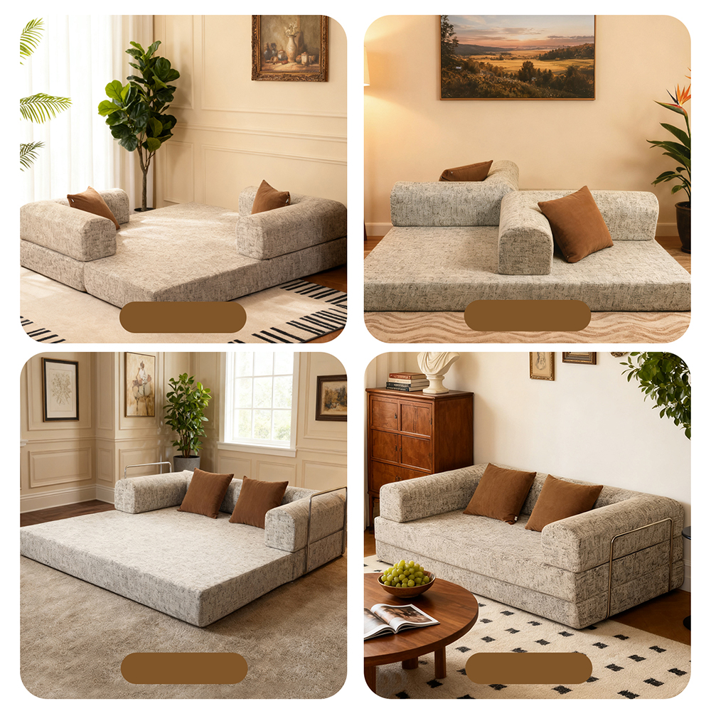 Sofa double separuh tertutup berbentuk U