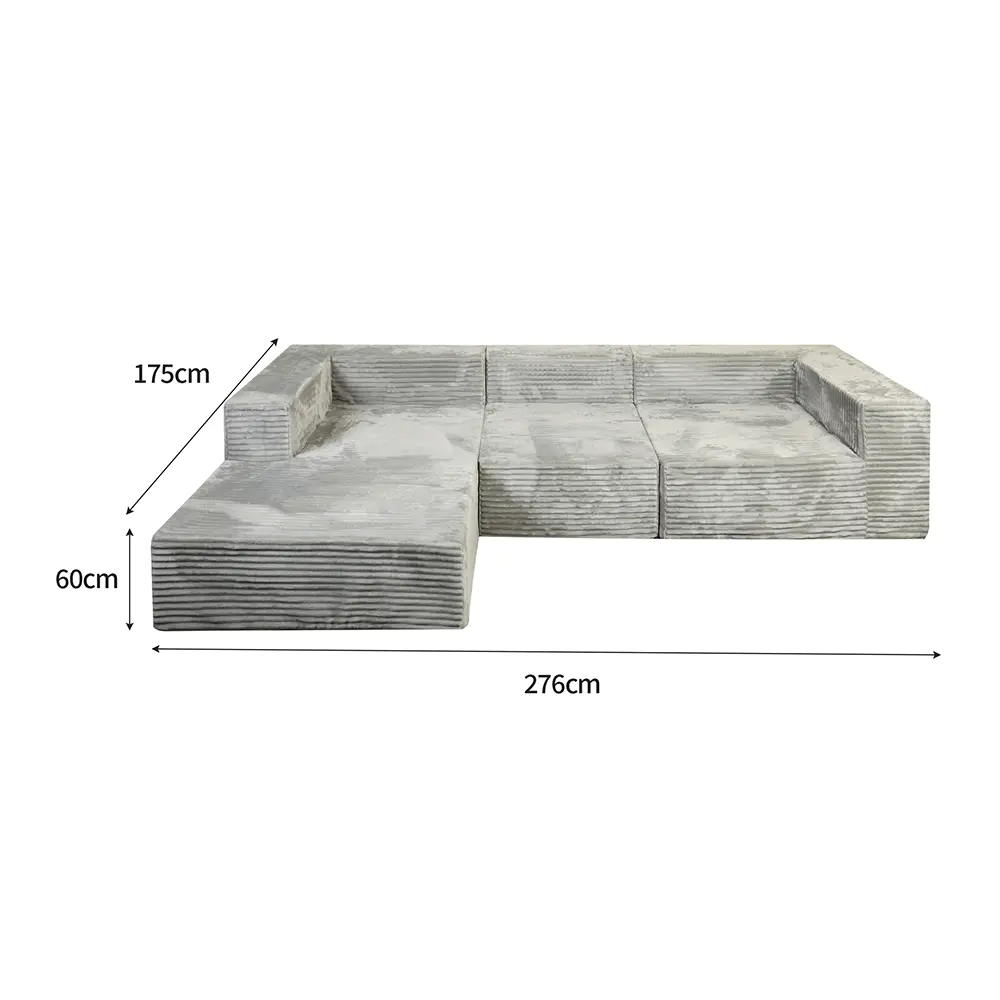 Sofa berbilang tempat duduk kelabu