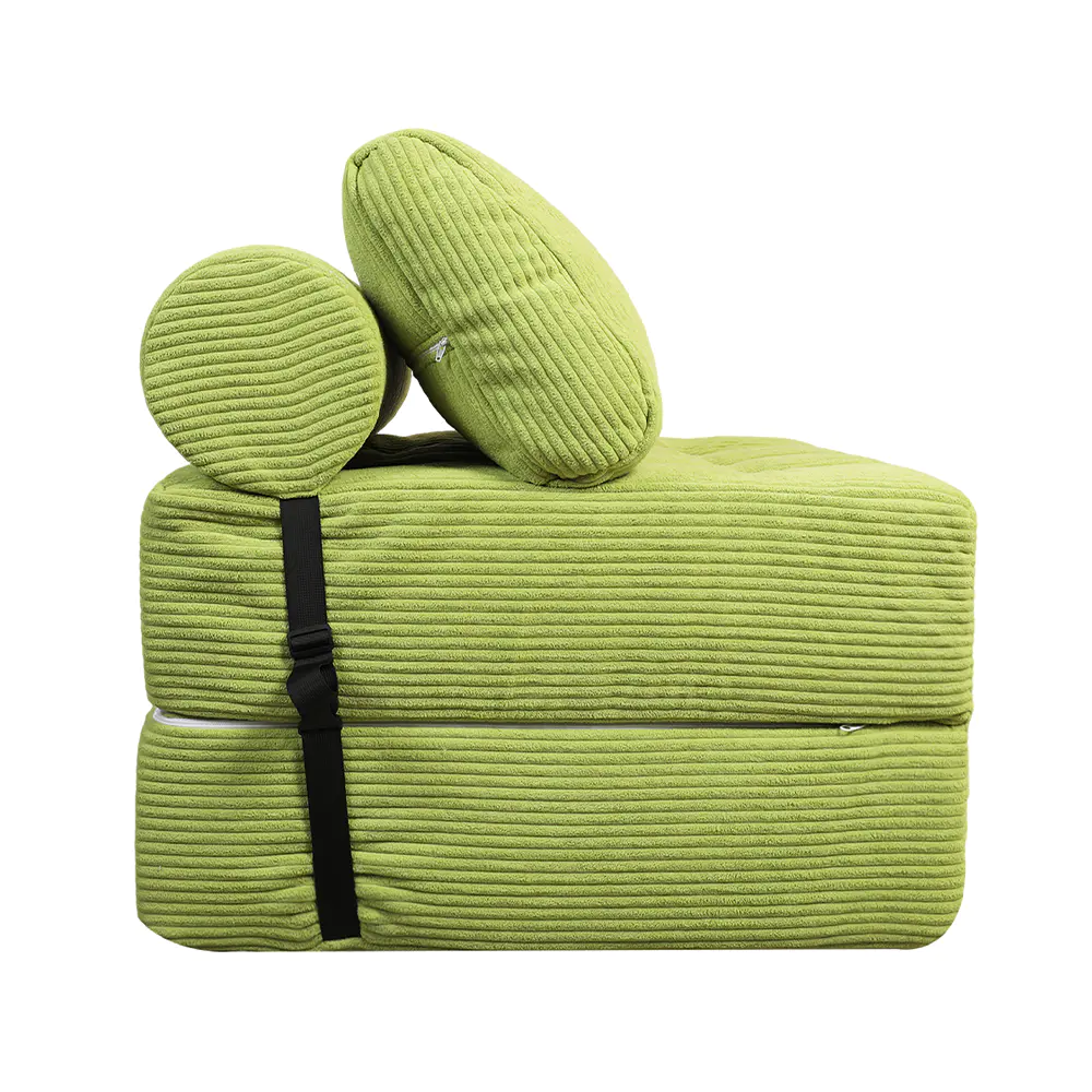 Sofa berjalur hijau bertali
